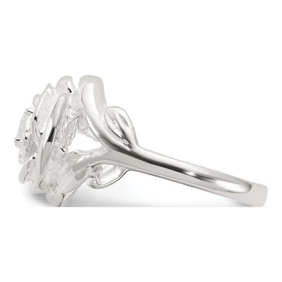 Sterling Silver CZ Flower Ring – view 4