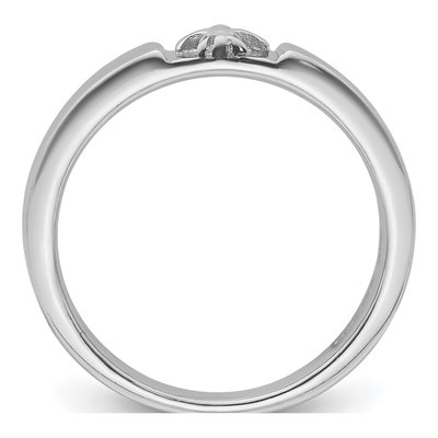 Sterling Silver 3.15mm Fleur-De-Lis Band – view 3