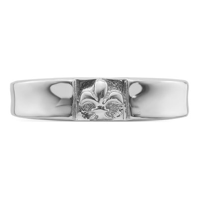 Sterling Silver 3.15mm Fleur-De-Lis Band – view 5
