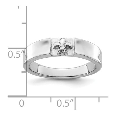 Sterling Silver 3.15mm Fleur-De-Lis Band – view 6