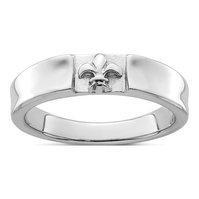 Sterling Silver 3.15mm Fleur-De-Lis Band