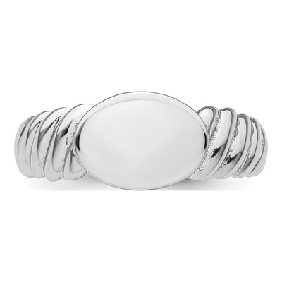 Sterling Silver Twist Signet Ring – view 5