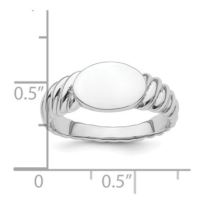 Sterling Silver Twist Signet Ring – view 7