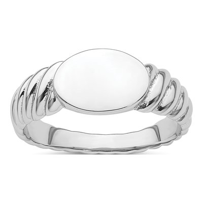 Sterling Silver Twist Signet Ring