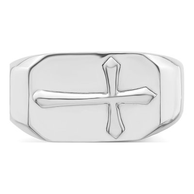 Sterling Silver Cross Signet Ring – view 5
