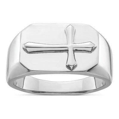 Sterling Silver Cross Signet Ring