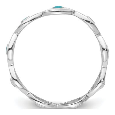 Sterling Silver Evil Eye Enamel Ring – view 3