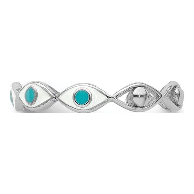 Sterling Silver Evil Eye Enamel Ring – view 4