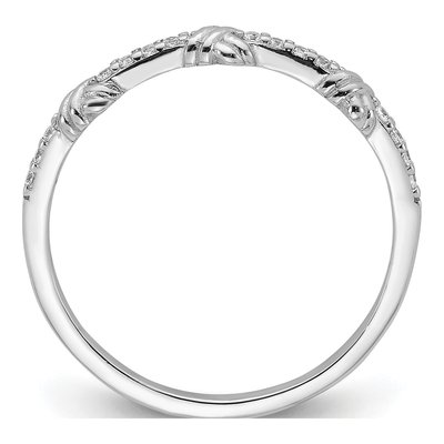Sterling Silver CZ Knot Ring – view 3