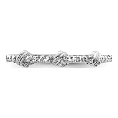 Sterling Silver CZ Knot Ring – view 5
