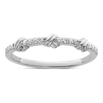 Sterling Silver CZ Knot Ring