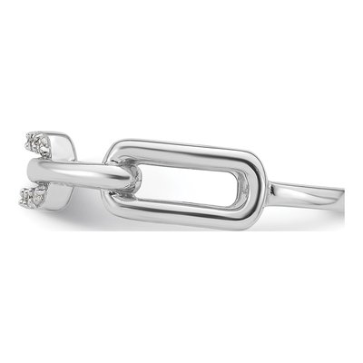 Sterling Silver CZ Link Ring – view 4