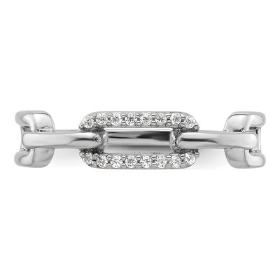 Sterling Silver CZ Link Ring – view 5