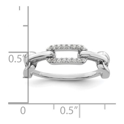 Sterling Silver CZ Link Ring – view 6
