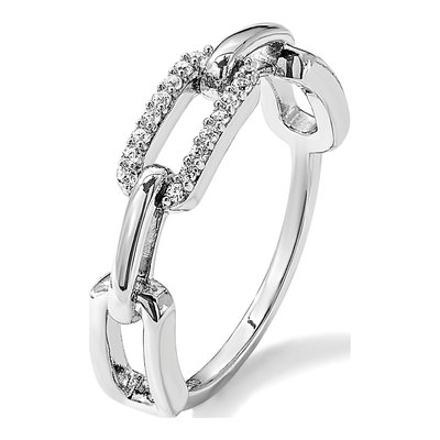 Sterling Silver CZ Link Ring – view 8