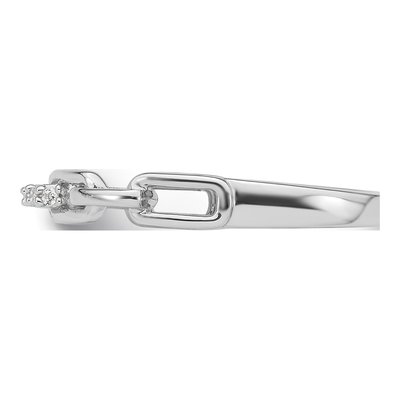 Sterling Silver CZ Link Ring – view 4