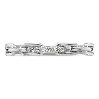 Sterling Silver CZ Link Ring – view 5