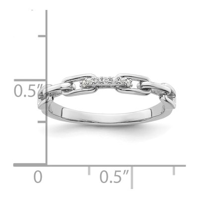 Sterling Silver CZ Link Ring – view 6
