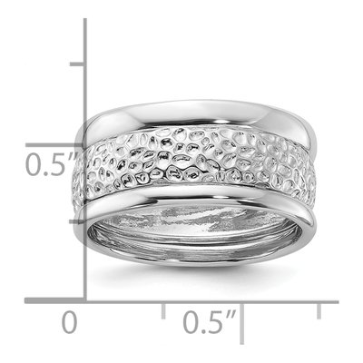 Sterling Silver Textured 3-Ring Band Set – view 5