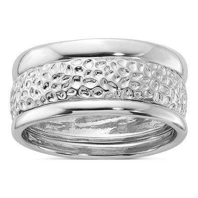 Sterling Silver Textured 3-Ring Band Set
