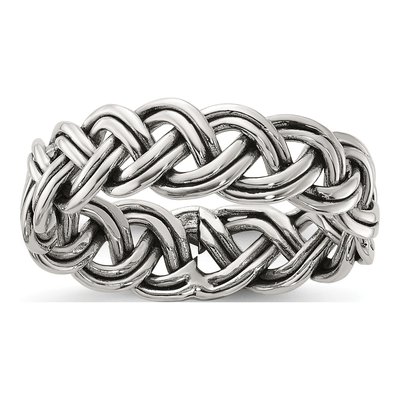 Sterling Silver 6mm Braided Band