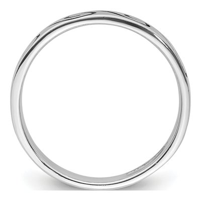 Sterling Silver 4.3mm Antiqued Wave Band – view 3