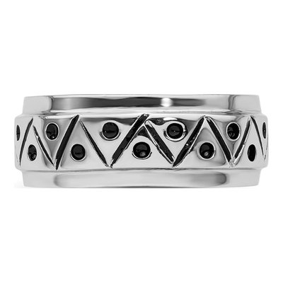 Men's Sterling Silver 8.2mm Zig Zag Band – view 4