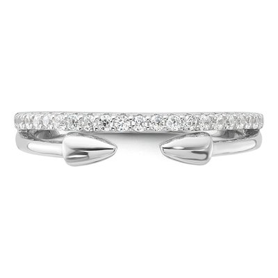 Sterling Silver CZ Open Arrow Ring – view 5
