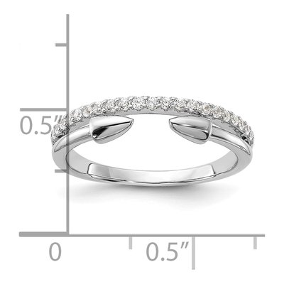 Sterling Silver CZ Open Arrow Ring – view 6