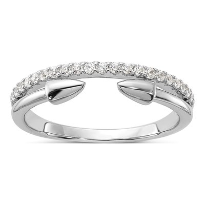 Sterling Silver CZ Open Arrow Ring