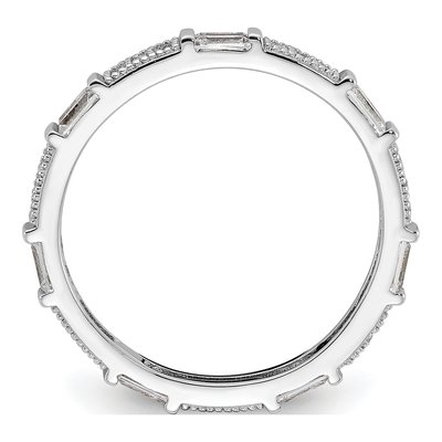 Sterling Silver CZ Eternity Band – view 3