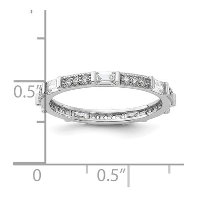 Sterling Silver CZ Eternity Band – view 6