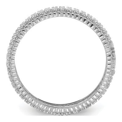 Sterling Silver CZ Eternity Band – view 3