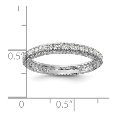 Sterling Silver CZ Eternity Band – view 5