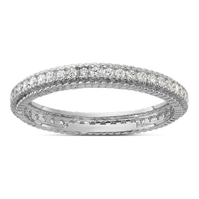 Sterling Silver CZ Eternity Band