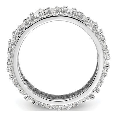 Sterling Silver CZ Eternity Band – view 3