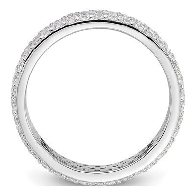 Sterling Silver CZ Eternity Band – view 3