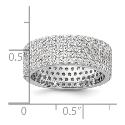Sterling Silver CZ Eternity Band – view 5