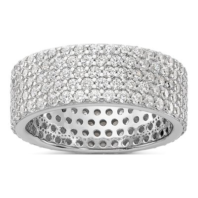 Sterling Silver CZ Eternity Band