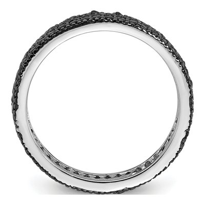 Sterling Silver Black Spinel Eternity Band – view 3
