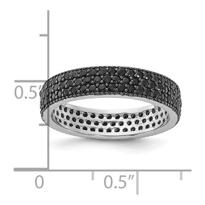 Sterling Silver Black Spinel Eternity Band – view 5