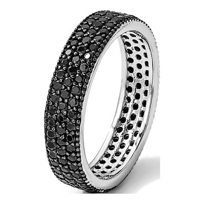 Sterling Silver Black Spinel Eternity Band – view 7