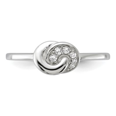 Sterling Silver CZ E-Coated Ring – view 5
