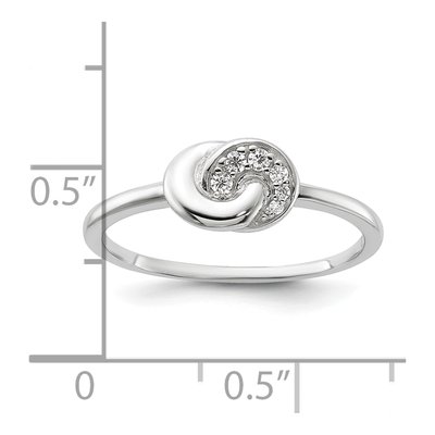 Sterling Silver CZ E-Coated Ring – view 6