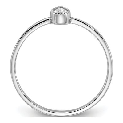 Sterling Silver CZ Pear Promise Ring – view 3