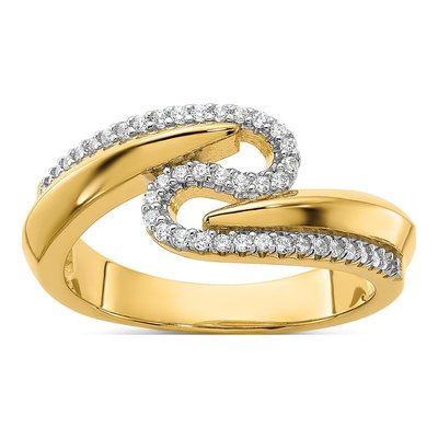 Gold-Plated Sterling Silver CZ Fashion Ring