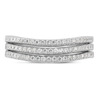 Sterling Silver CZ Curved 3-Band Ring Set – view 5