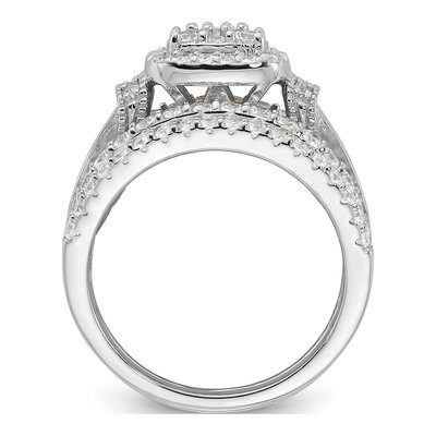 Sterling Silver CZ Engagement Ring 3-Piece Set – view 3