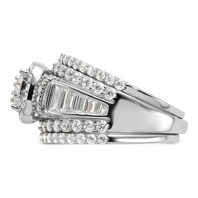 Sterling Silver CZ Engagement Ring 3-Piece Set – view 4