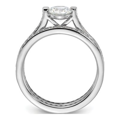Sterling Silver CZ Eternity Engagement Ring Set – view 3